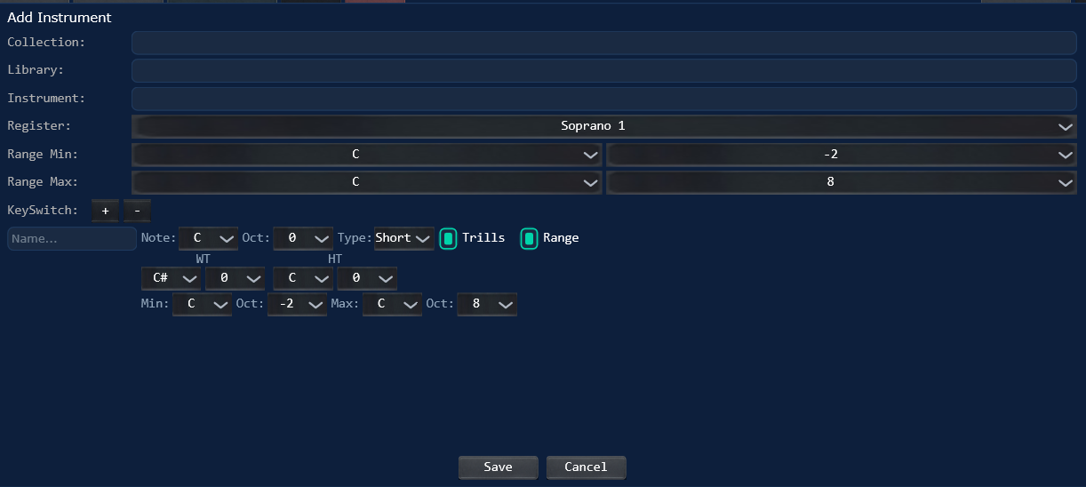 Preset key range