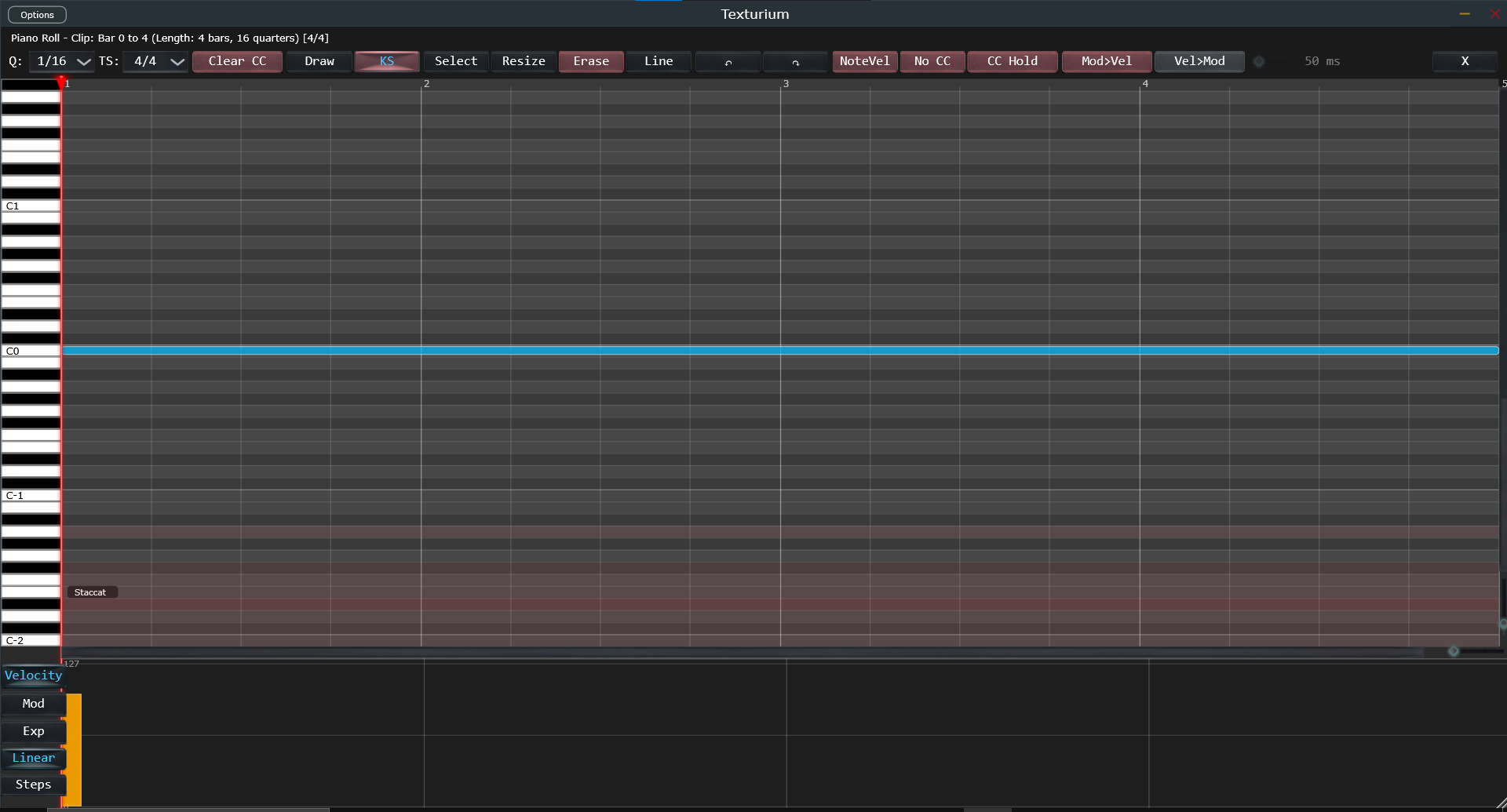 Piano roll with trill