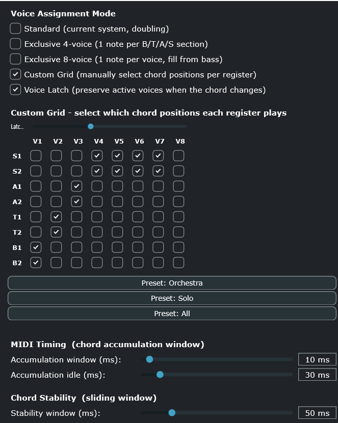 Voicing Lab custom grid